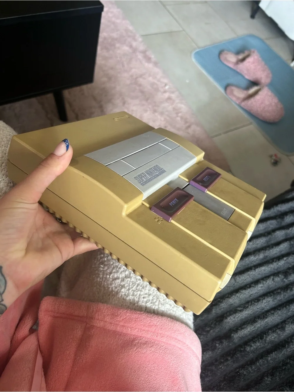 Nintendo Super Nintendo Console - Yellow Casing with Purple Buttons